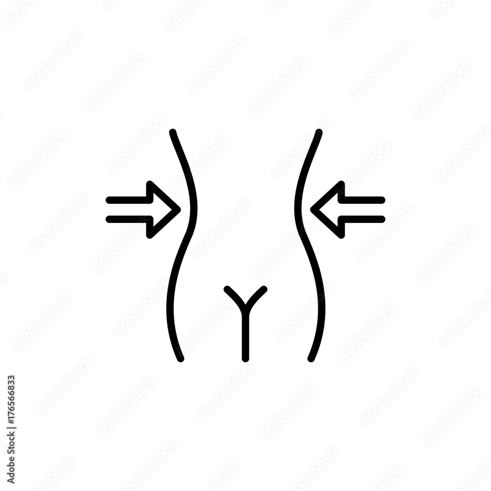 thin line slim diet icon on white thin line slim diet icon on white