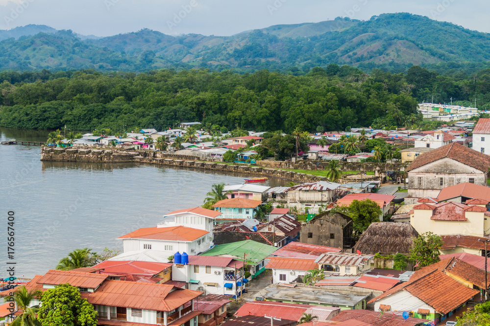 Fototapeta premium Aerial view of Protobelo, Panama