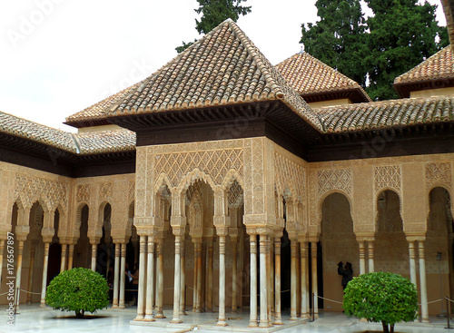 Stunning Moorish Style Palace of the Alhambra, UNESCO World Heritage Site in Granada, Spain 