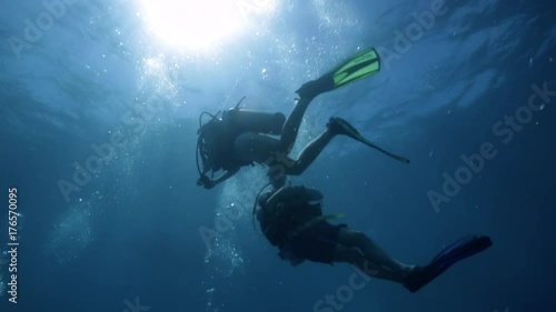 Wallpaper Mural Scuba divers swimming underwater Torontodigital.ca