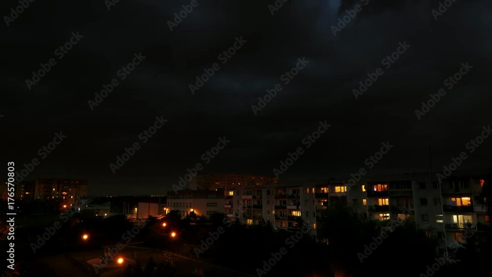 Time Lapse Sunset And Evening Residential Block Time Lapse Sunset And Evening Residential Block