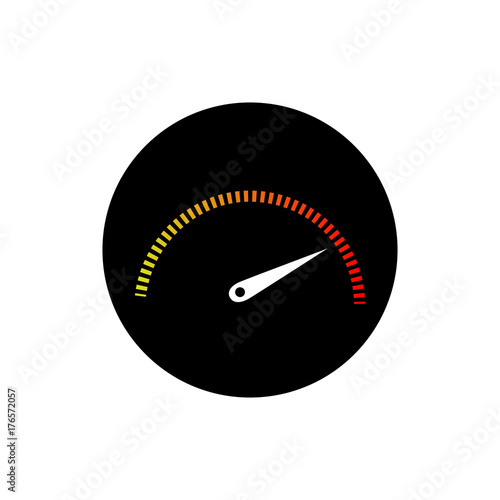 speedometer round icon long shadow vector photo