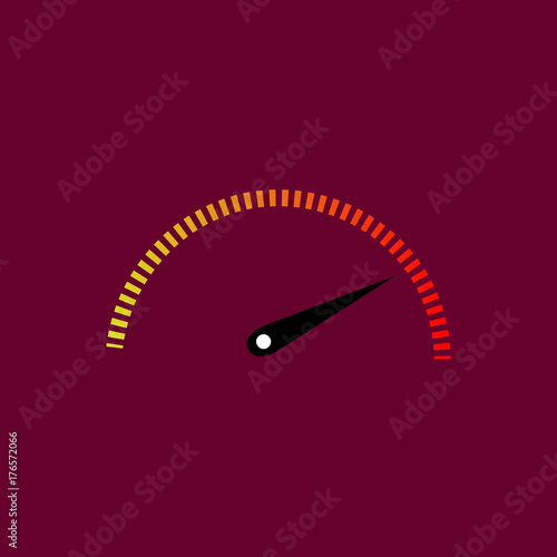 speedometer round icon long shadow vector photo