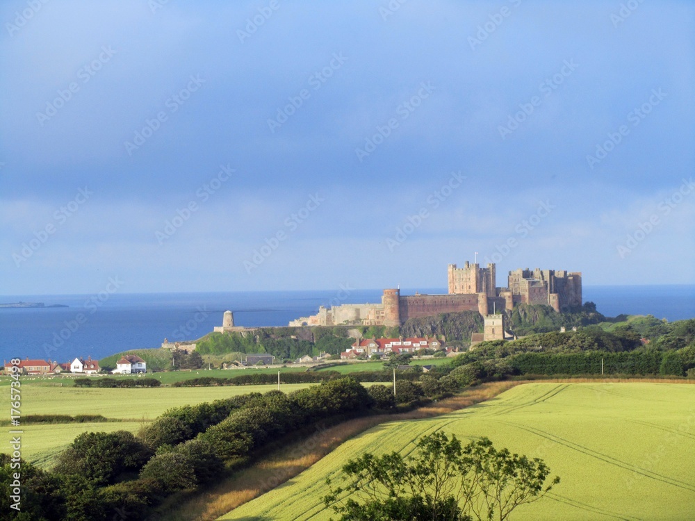 Bamburgh Castle from afar, Northumberland.