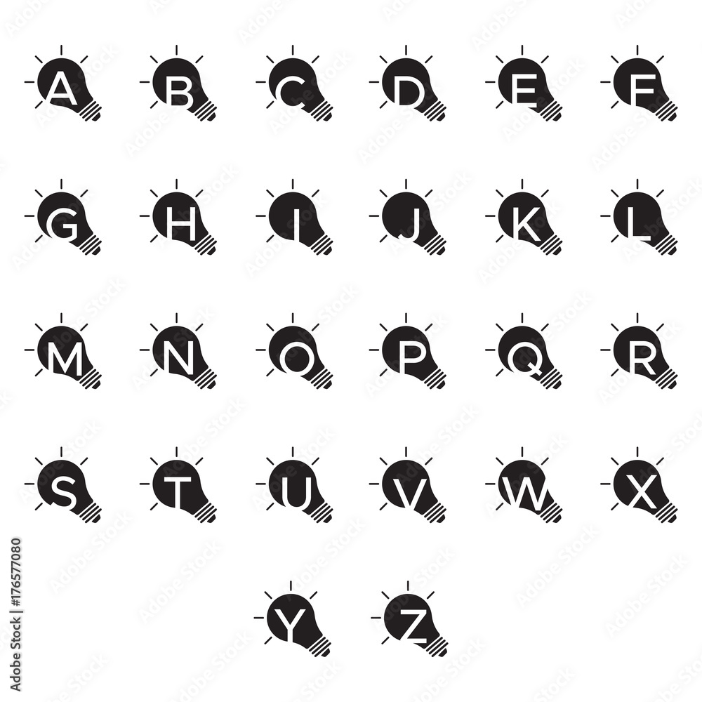 Fototapeta premium set initial letter bulb logo
