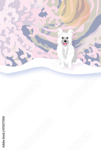 可愛い白い犬とピンクの波のイラストポストカード Stock Illustration Adobe Stock 可愛い白い犬とピンクの波のイラストポストカード Stock Illustration Adobe Stock