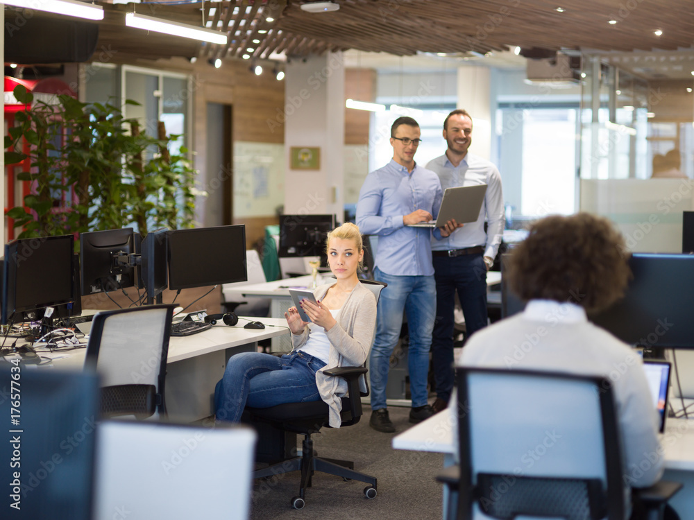 businessman working using a laptop in startup office businessman working using a laptop in startup office
