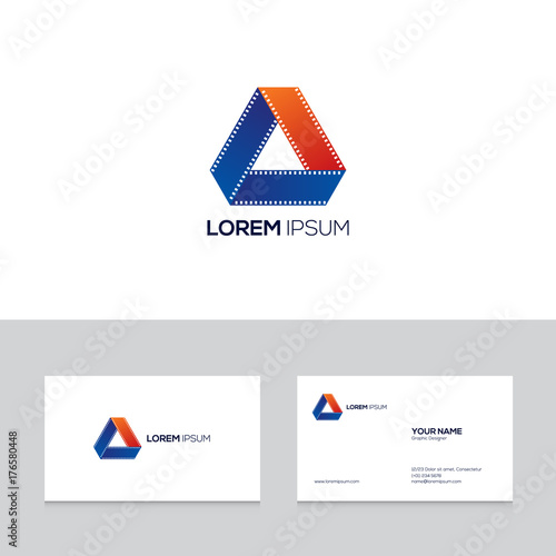 Moivie and film emblem design element can be used for business logo photo