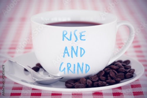 Fotografia Composite image of rise and grind