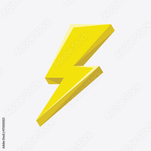 Flash sign thunder yellow. vector