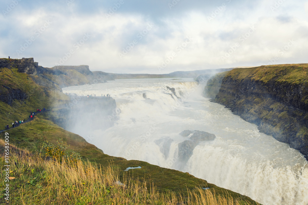 gullfoss waterfall Iceland in autumn gullfoss waterfall Iceland in autumn