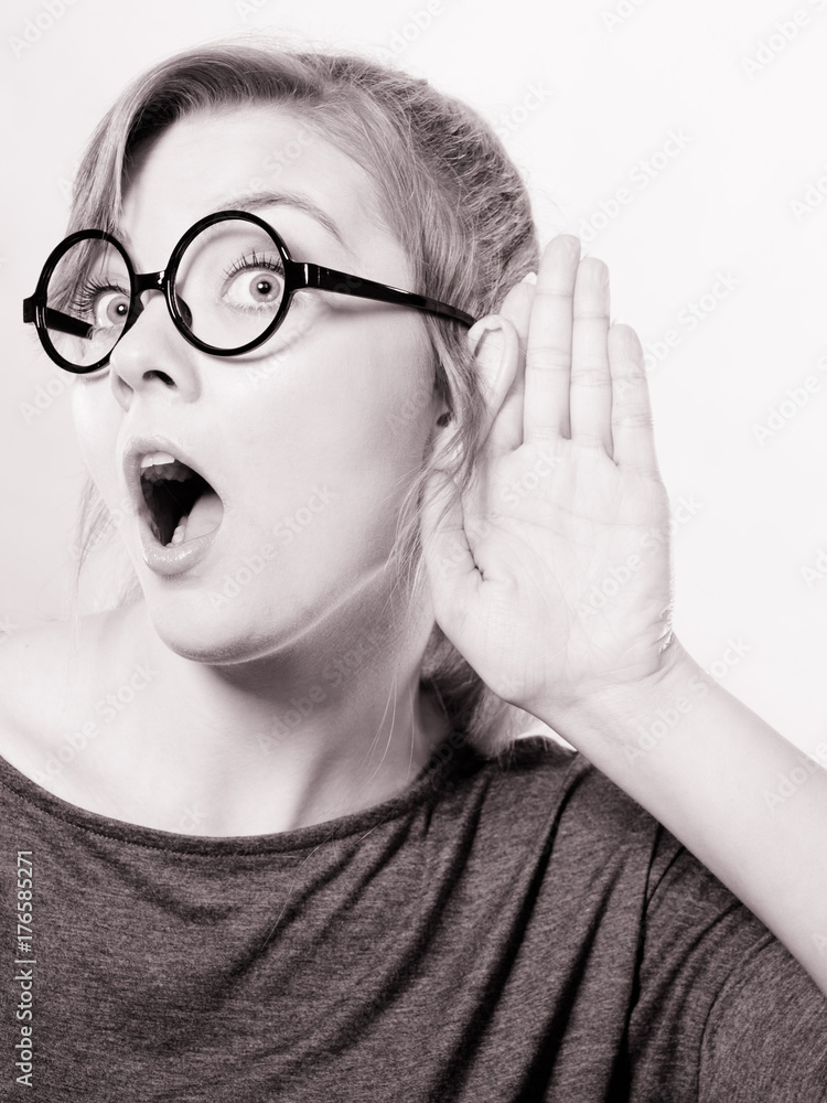 Gossiping shocked girl portrait. Gossiping shocked girl portrait.