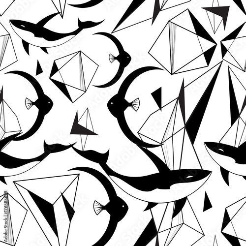 Abstract graphic pattern from geometric shapes