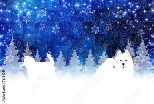 戌　年賀状　クリスマス　背景 