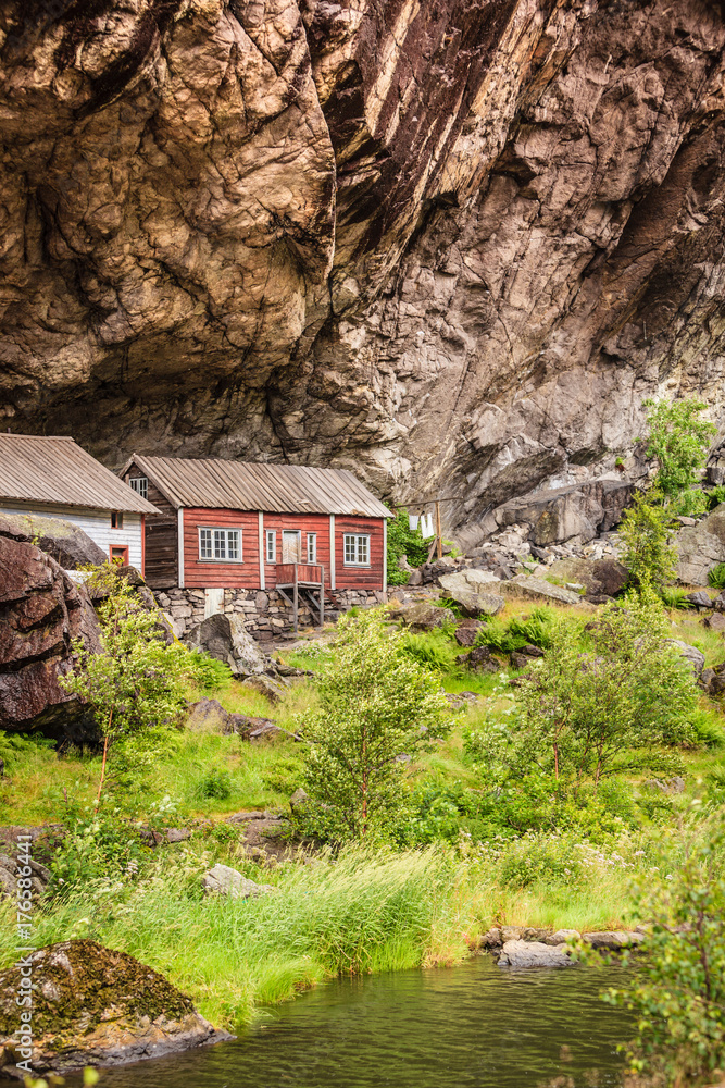 The Helleren houses in Jossingfjord, Norway The Helleren houses in Jossingfjord, Norway