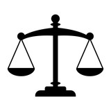 justice scales icon vector