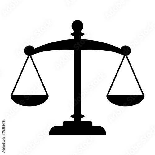 justice scales icon vector