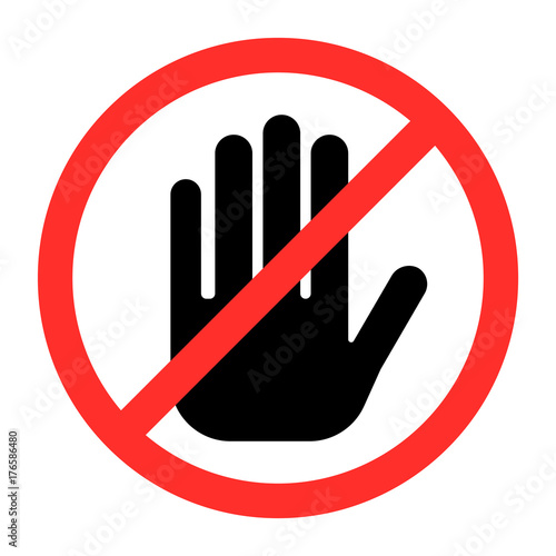 no entry sign, stop hand sign vector