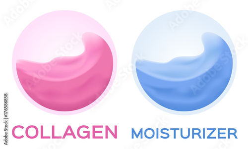 collagen and moisturizer icon and vector