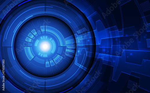 Vector eye cyber security technology in the future concept. background illustration