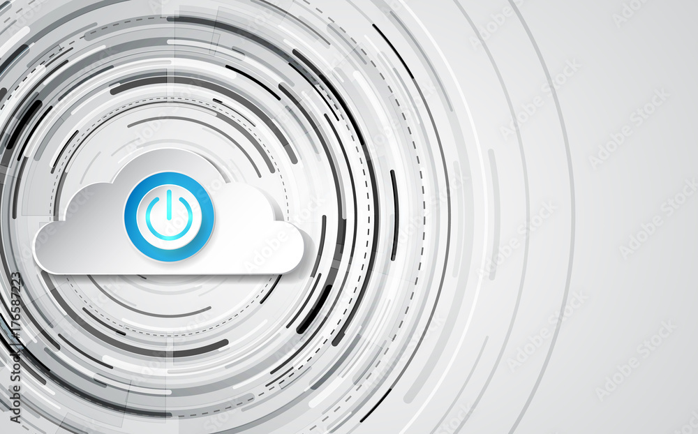 Obraz premium Abstract cloud technology in the future background, vector illustration