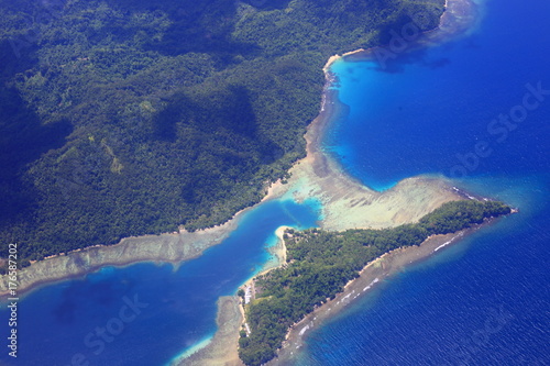 Beautiful Coral reefs coastline of Guadalcanal Island, Solomon photo
