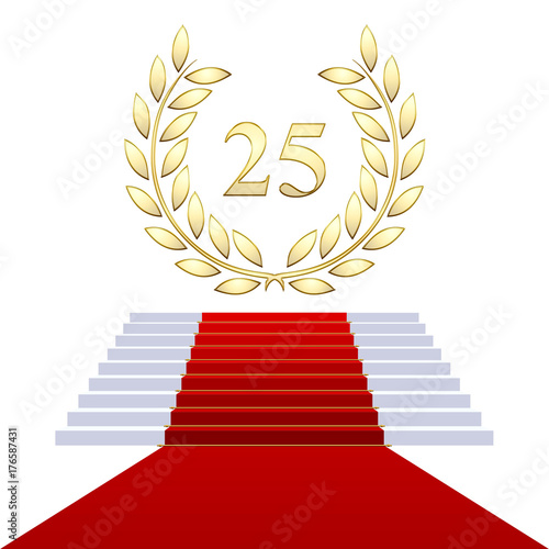 Fotografía Escaliers .Tapis rouge. Anniversaire, Lauriers 25 ans