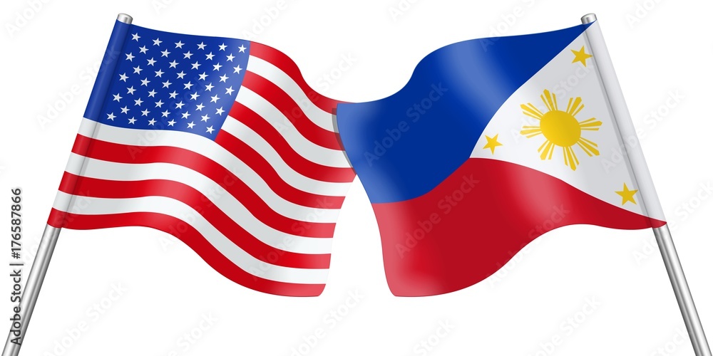Flags. USA and Philippines Flags. USA and Philippines
