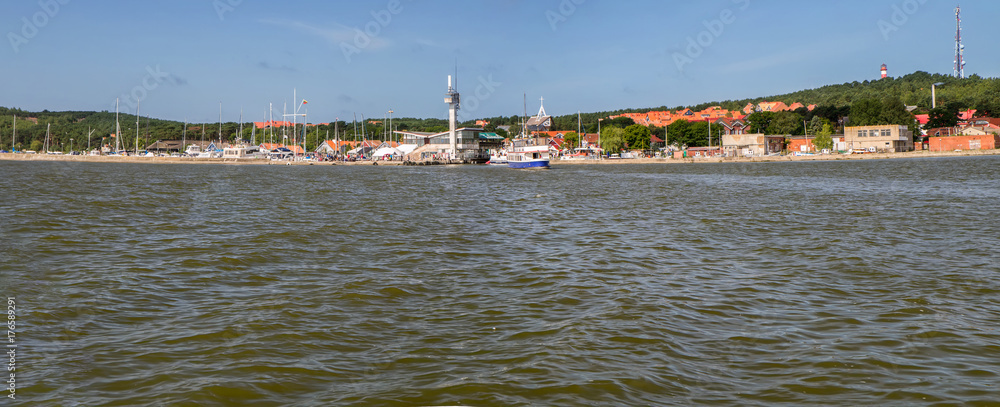 Panorama of the resort of Nida and port