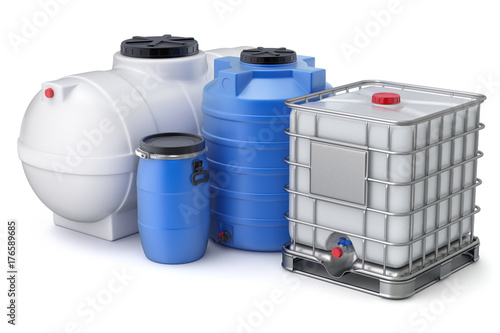 Slika na platnu Plastic water storage tanks
