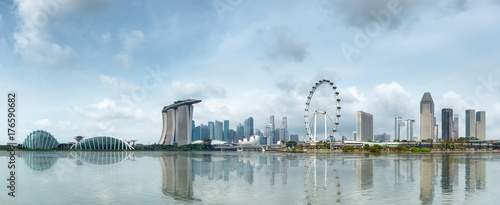 Singapore skyline panorama view from marina bay east side,cityscape of singapore
