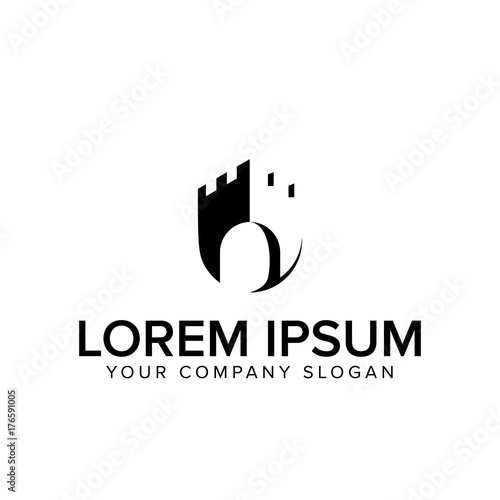 castle logo design concept template
