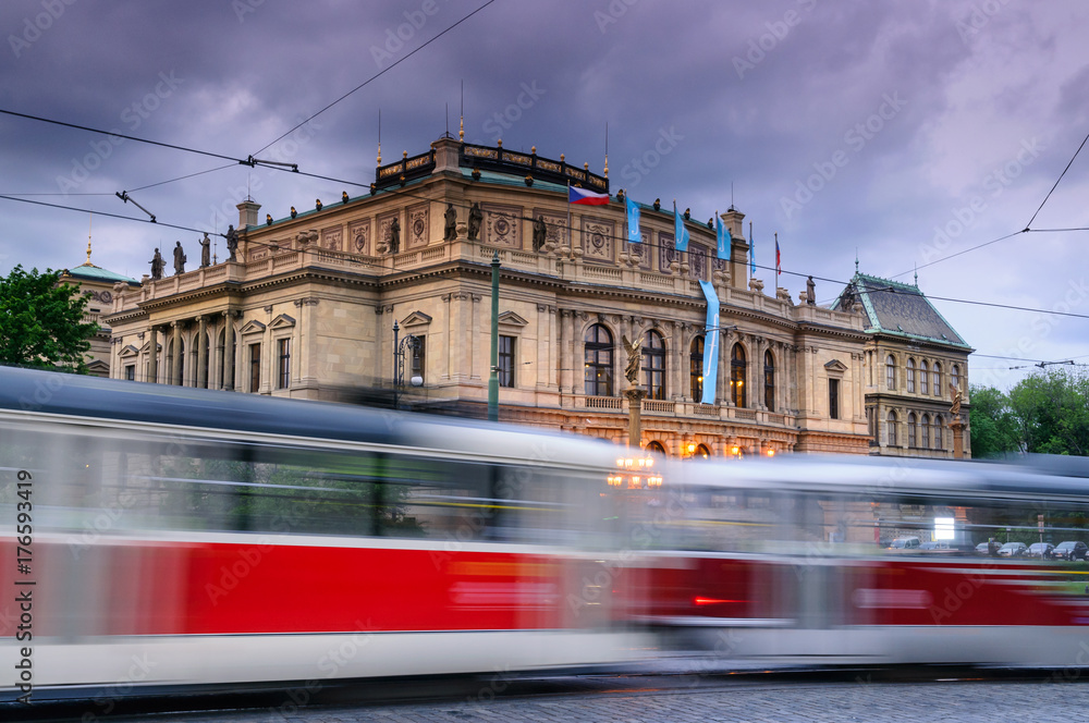 Red Tram Prague