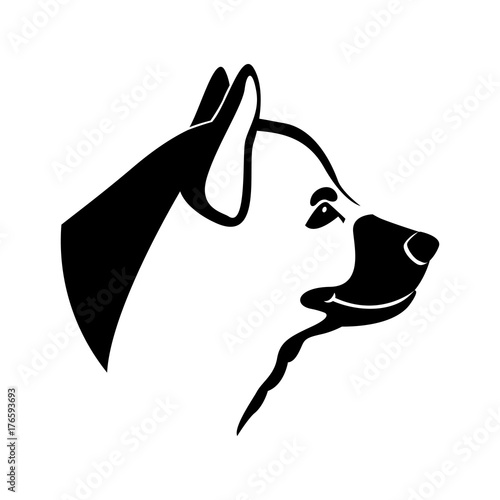 dog  head   vector illustration  profile side