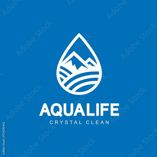 Modern vector professional sign logo aqua life