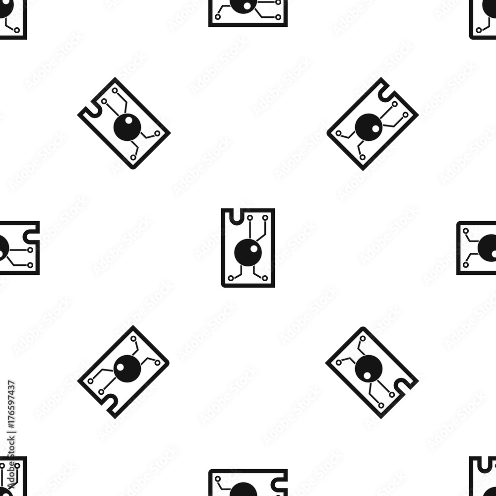 Processor chip pattern seamless black Processor chip pattern seamless black