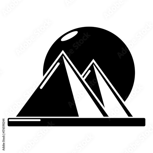 Pyramid egypt icon, simple black style