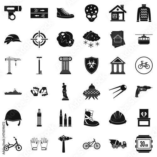 Truck icons set, simple style