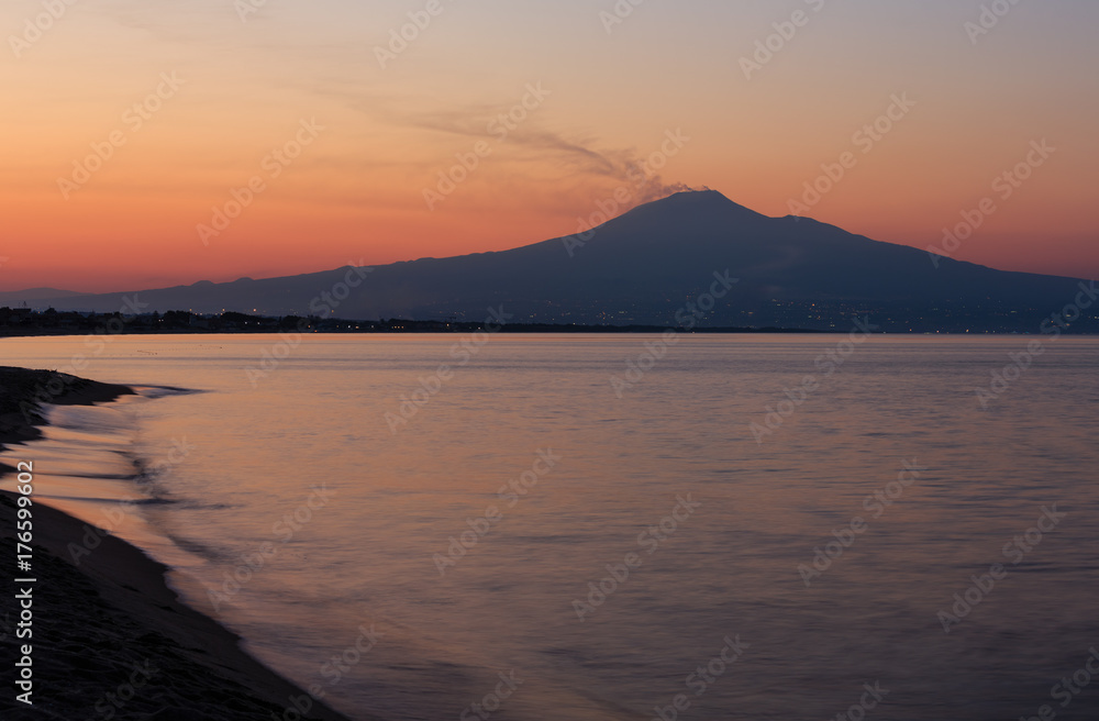 Sunset on sea beach