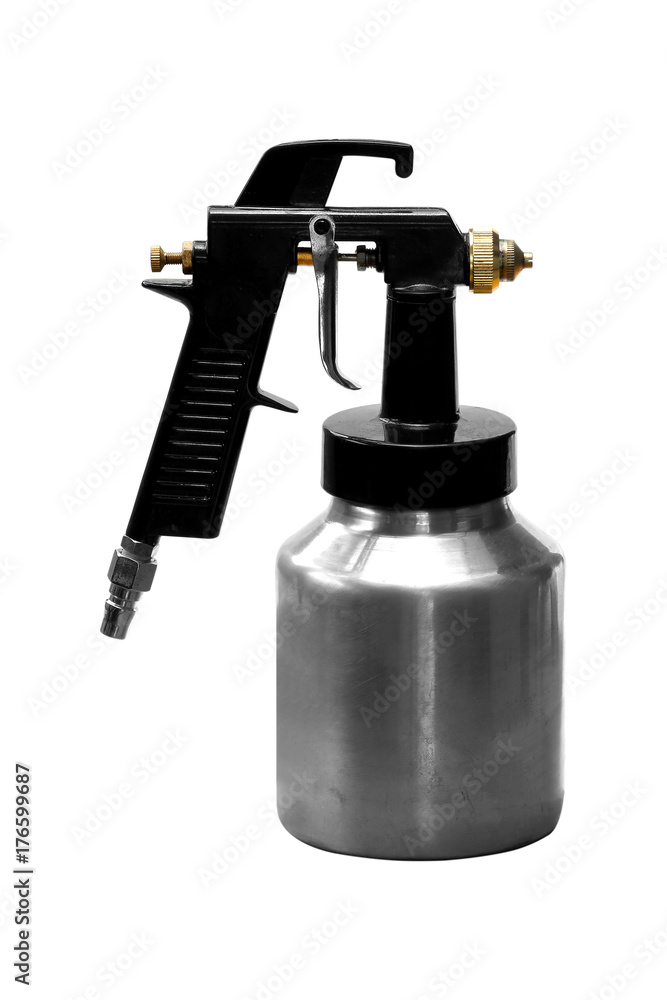 Air spray gun paint isolated on white background Air spray gun paint isolated on white background