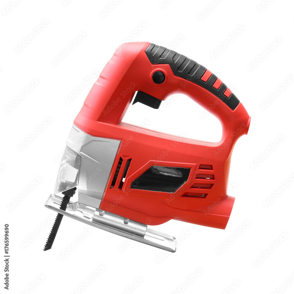 Fototapeta premium Electric jigsaw for cutting on white background