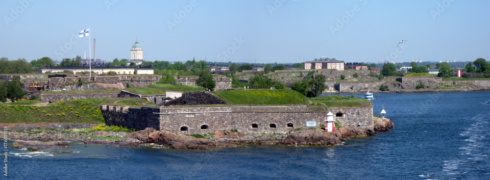 Panorama of Suomenlinna Fortress island in Helsinki, Finland,