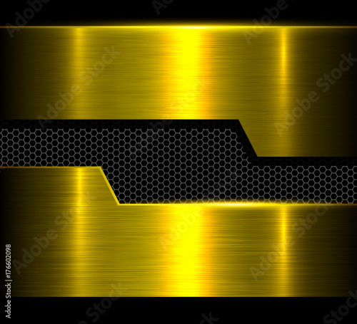 Metal background, gold polished metallic texture