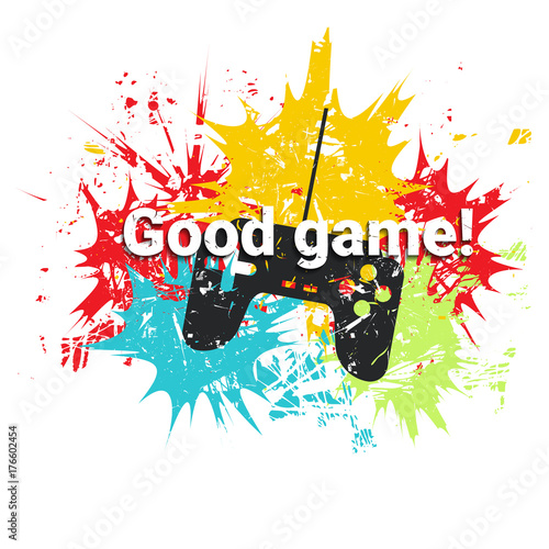 Joystick. Grunge vector illustration