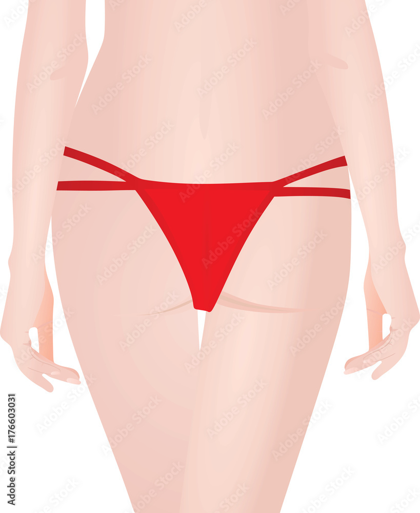 Women wearing red panties. vector illustration Women wearing red panties. vector illustration