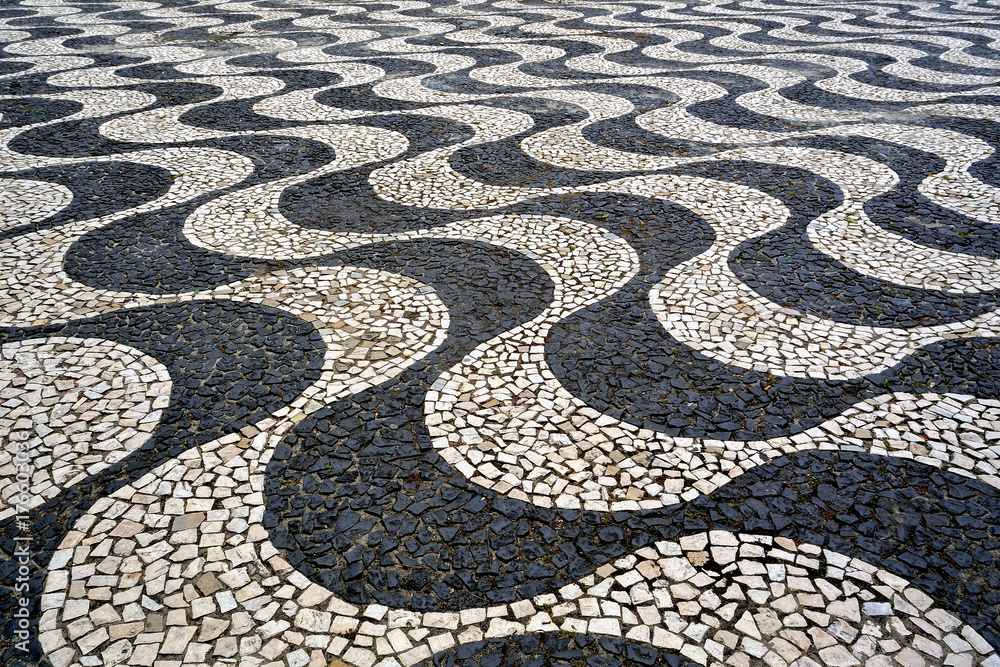 Brazil Manaus Praca Sao Sebastiao wavy pattern Brazil Manaus Praca Sao Sebastiao wavy pattern