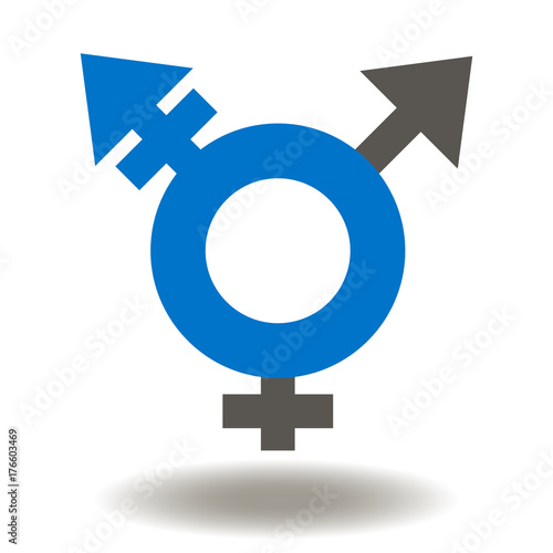Transgender Icon Vector. Combining Female Male Gender Symbol.