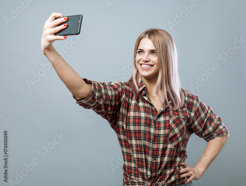 Girl take salfie photo