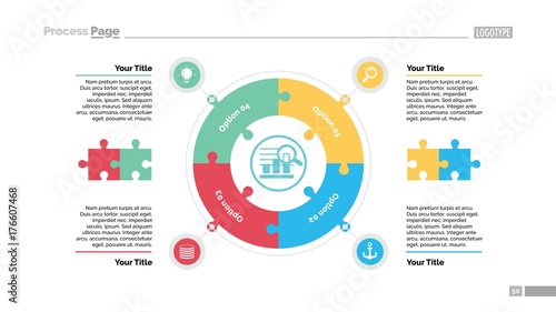 Four Jigsaw Puzzle Elements Slide Template