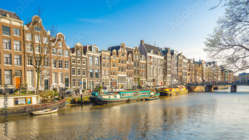 Amsterdam cityscape with the old building in Amsterdam city, Netherlands
